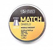 Diablo JSB Match Middle Weight 4,5mm 0,520g 500 ks -  Ráže 4,5mm