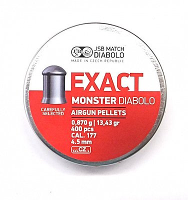 Diabolo JSB Exact Monster 4,5mm 0,870g 400 ks -  Ráže 4,5mm