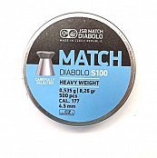 Diabolo JSB Match S100 4,5mm 0,535g 500 ks -  Ráže 4,5mm