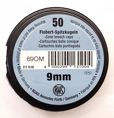 Náboj RWS 9 mm Flobert - špičatá kulka - 0