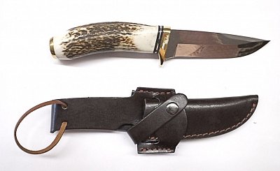 Nůž lovecký s parohovou rukojetí 11 cm -  Pevné a mačety